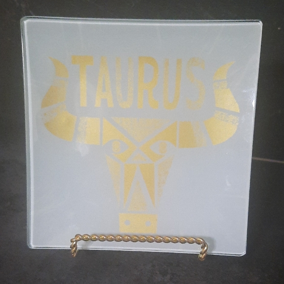 Gold Taurus Glass Trinket Tray - Picture 2 of 5